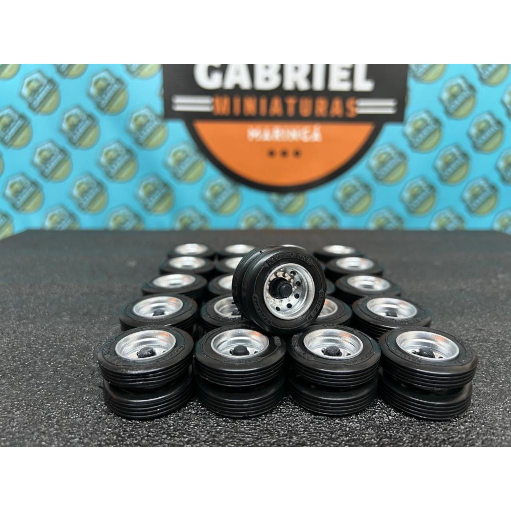 Kit 10 Pares Rodas Traseiras Pneu em Borracha Caminhão Miniatura Escala 1:32 em Oferta na Shopee