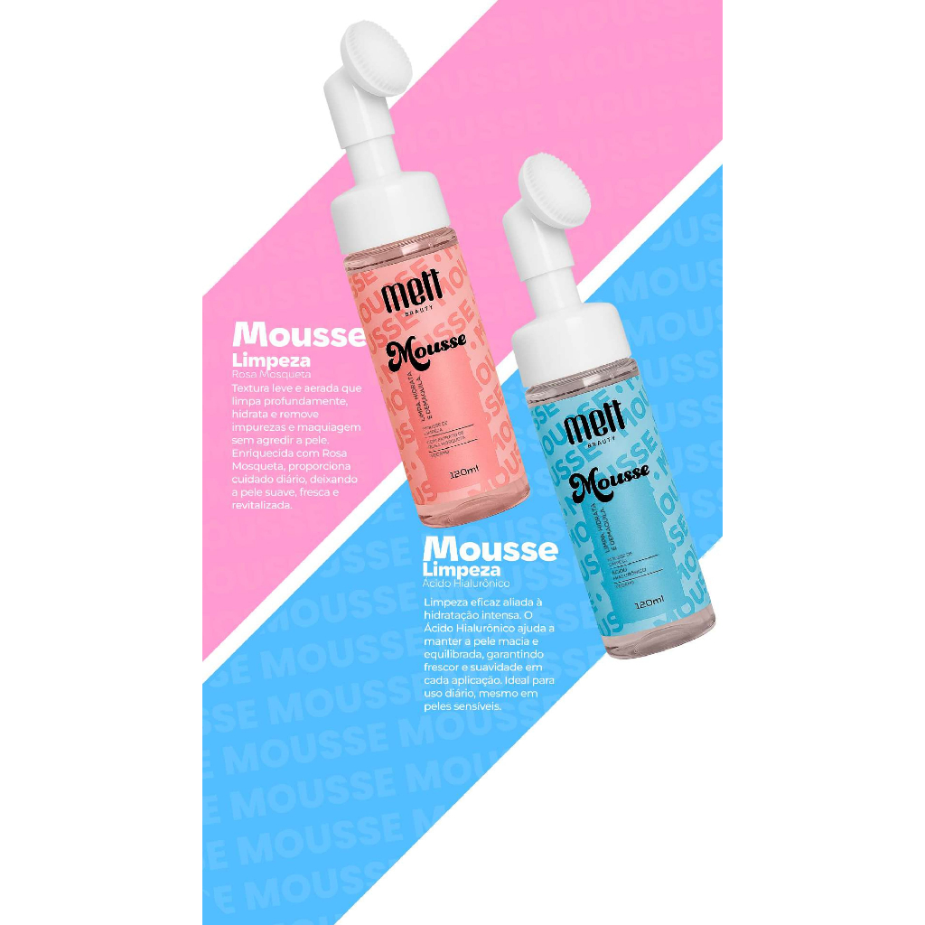 Mousse Limpeza Facial Rosa Mosqueta 120ml Clareador Iluminador Hidratante Anti Idade Espuma Facial