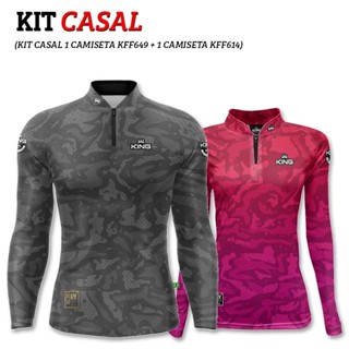 Kit Camisa Blusa Casal Camuflado com Proteção Solar Uv50 King Brasil Pesca Praia Ciclismo Trilha em Oferta na Shopee