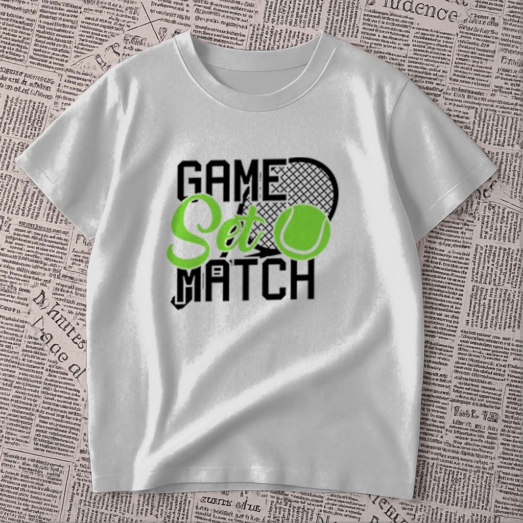 Camiseta estampada - Game set match | Jogo, set, partida | frase | blusa unissex premium 100% algodão