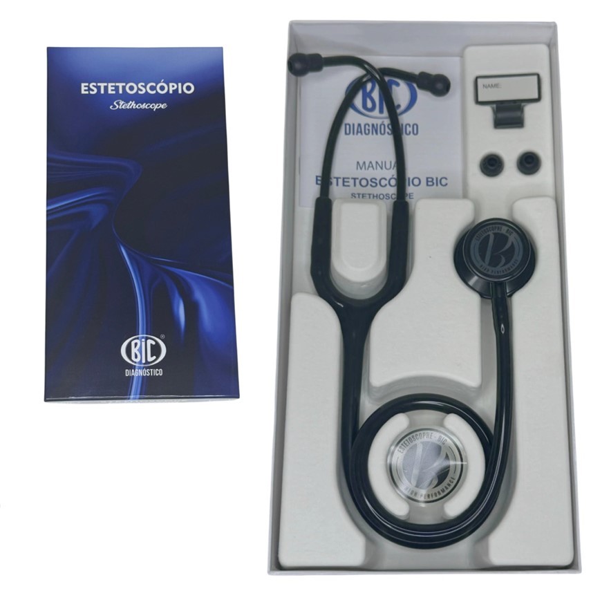 Estetoscópio Bic Eternity Duplo Ad e Inf Black Total