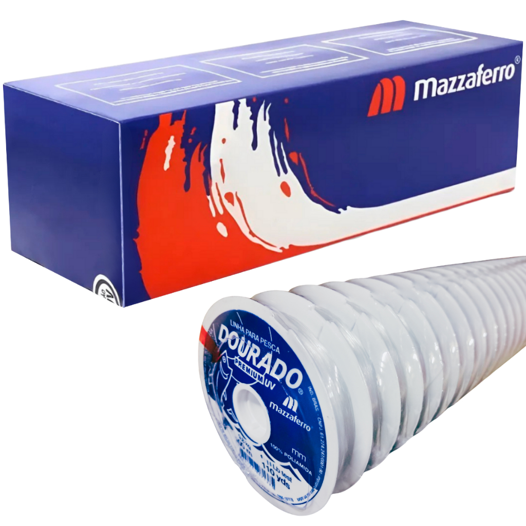 Linha Pesca Dourado Premium UV Monofilamento 100m Qualidade Mazzaferro Original Alta Resistência - Caixa Fechada em Oferta na Shopee