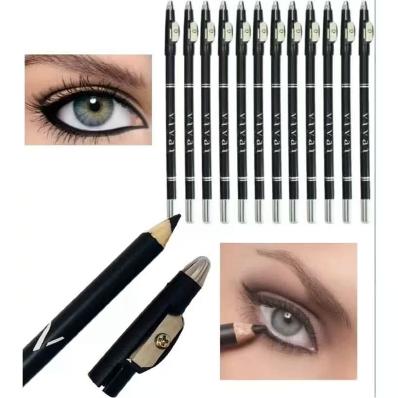 Kit 3 kit 6 ou x12 Lápis para Olho Preto / Marrom com Apontador VIVAI