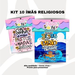 Kit 10 Ímãs de Geladeira Religiosos Frases de Fé – Mensagens Motivacionais e Cristãs (6,5x6,5cm) em Oferta na Shopee