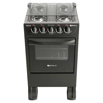 Fogão de Piso Braslar New Sirius 4 Bocas Preto Mesa Inox – Acendimento Manual