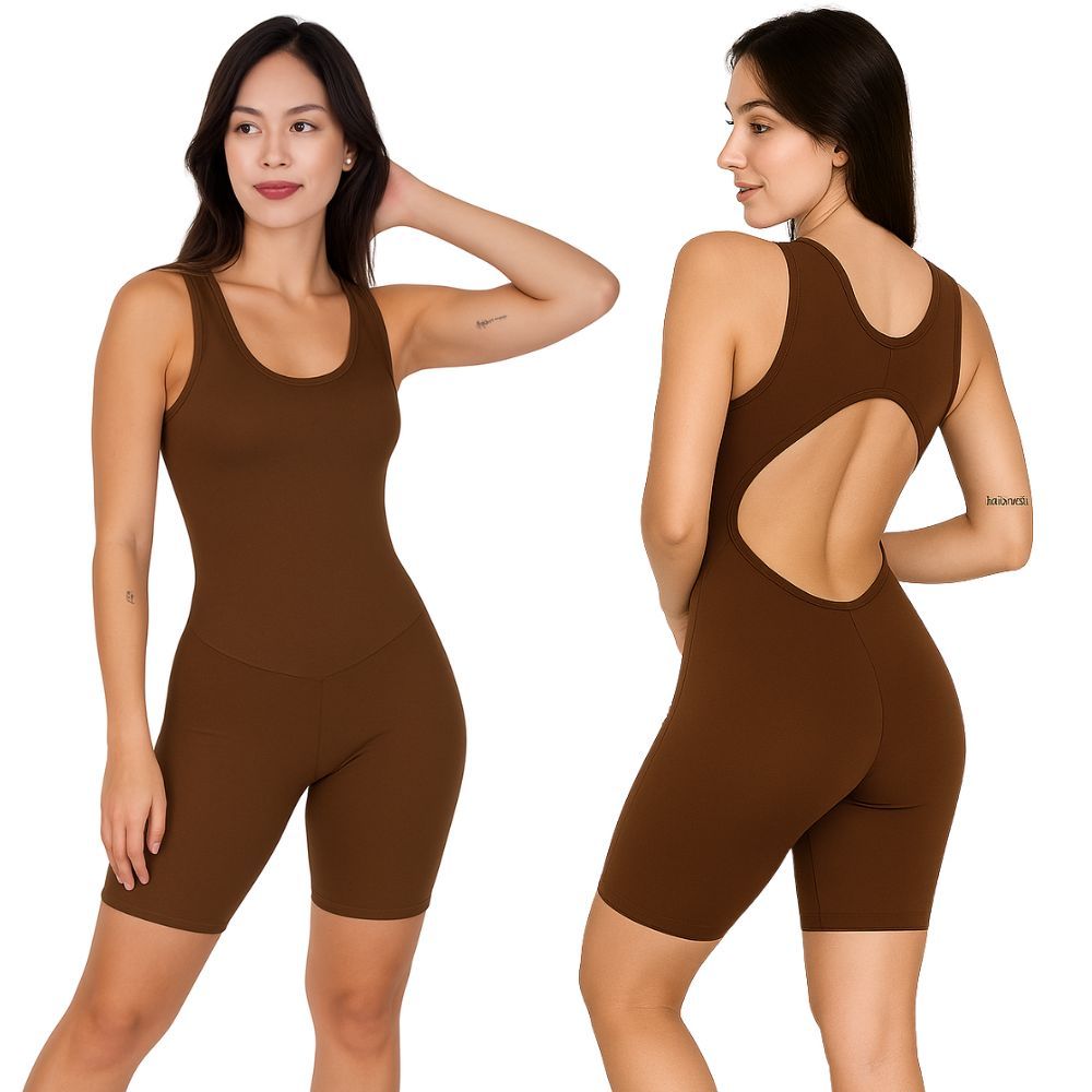 Macaquinho Fitness de Academia Liso Roupa para Hidroginástica Nina