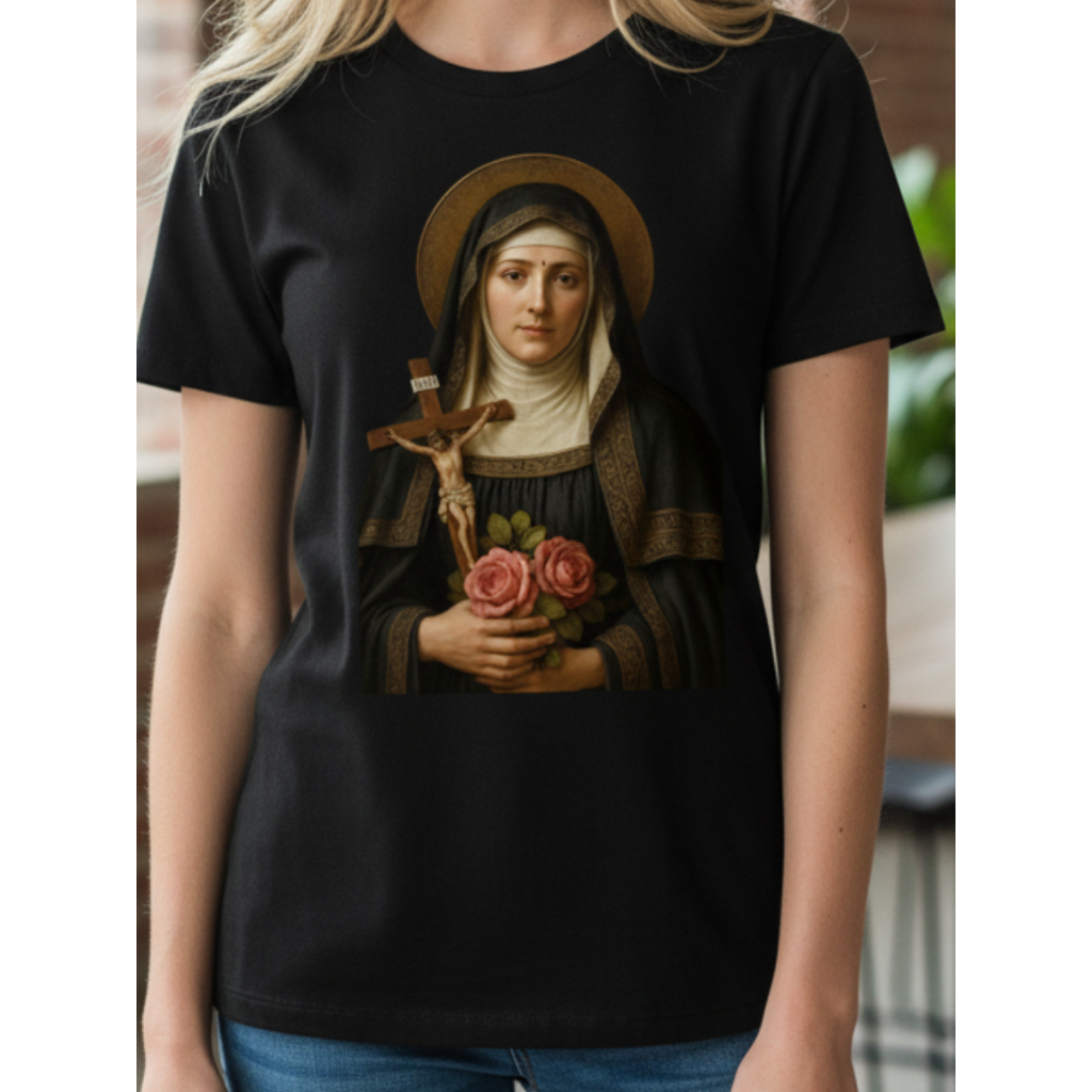 Camiseta Oversized Religiosa Santa Rita De Cassia Premium 100% Algodão em Oferta na Shopee