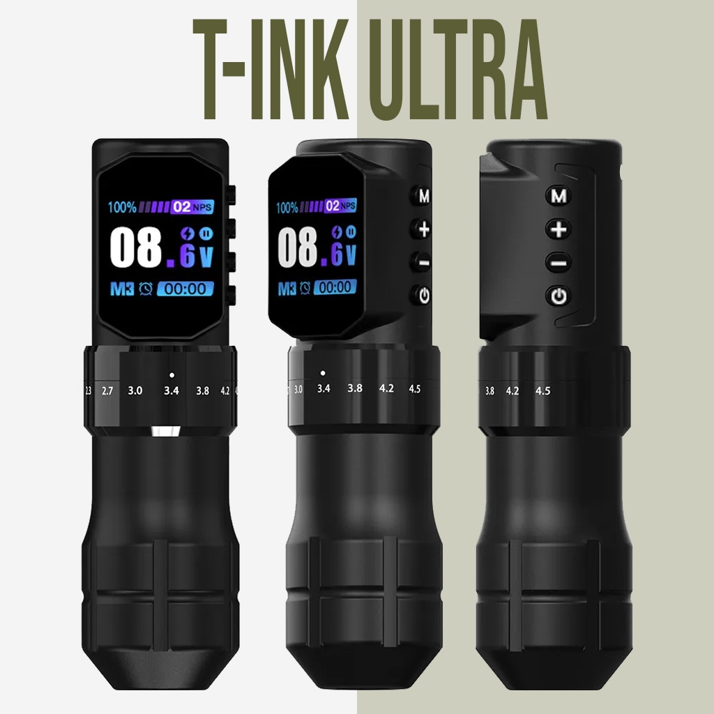 Máquina De Tatuagem Pen T-Ink Ultra 6 Níveis De Ajustes De Stroke
