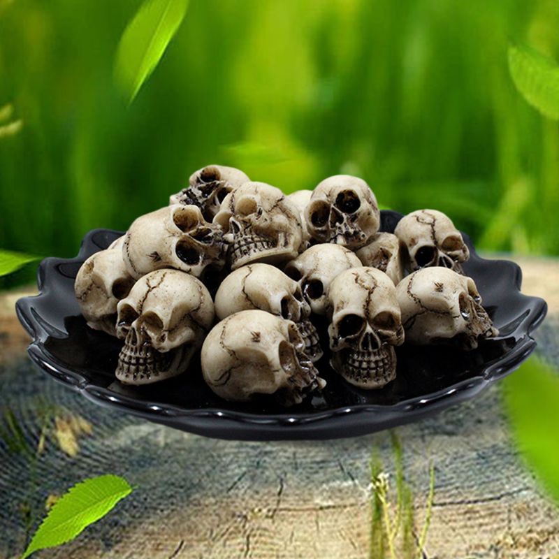 Escultura Crânio caveira halloween esqueleto decorativo Colecionável