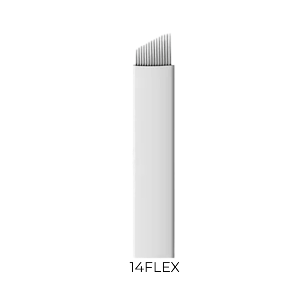 Kit 20 Lâminas Tebori 14Flex Lâmina para Micropigmentação Chanfrada