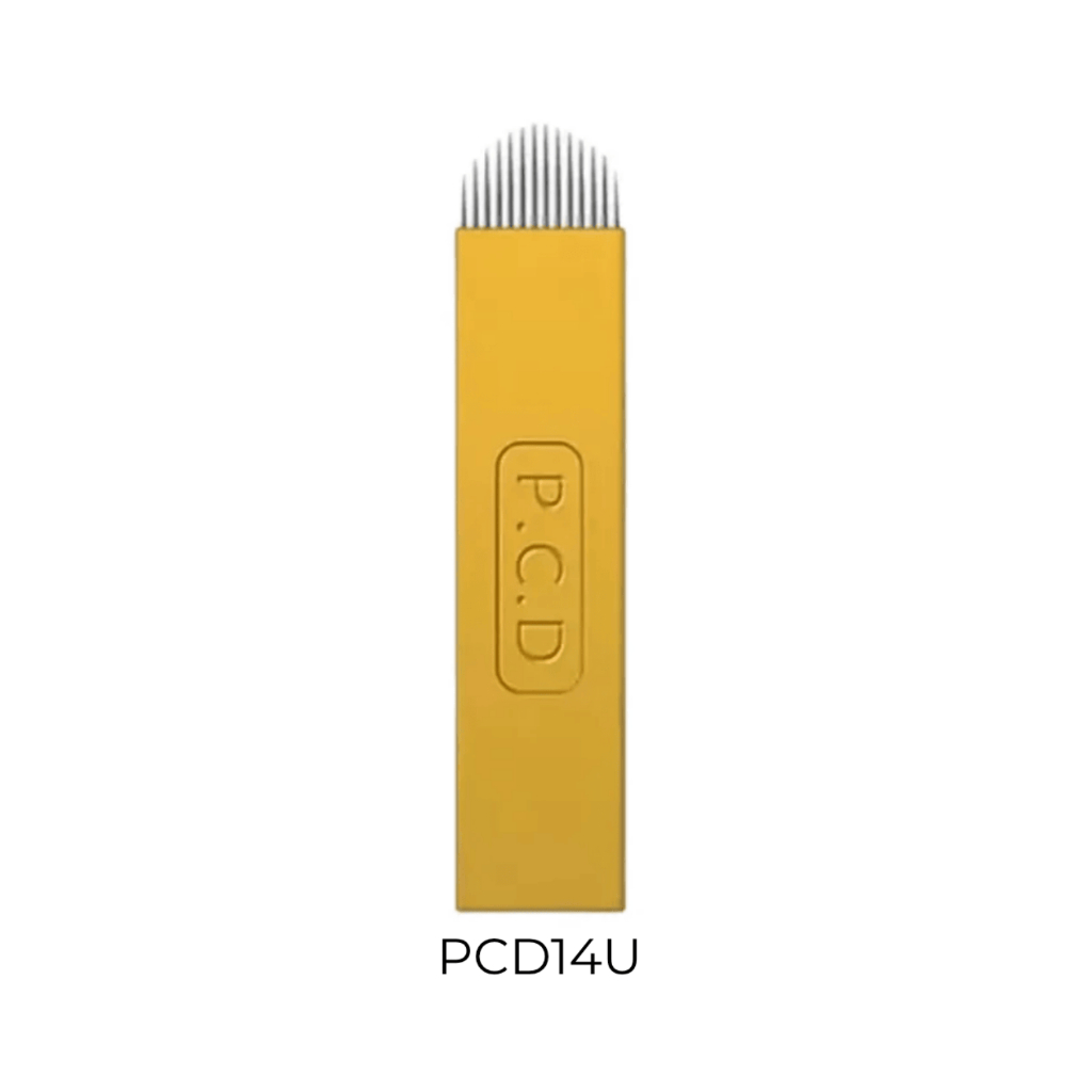 Kit 20 Lâminas Tebori PCD14U Lâmina para Micropigmentação Curva