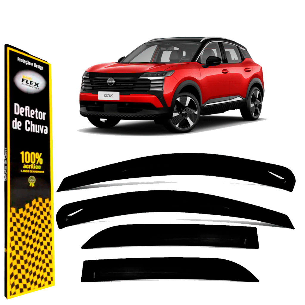 Jogo Calha de Chuva KICKS 2025 a 2026 4 Portas em Oferta na Shopee