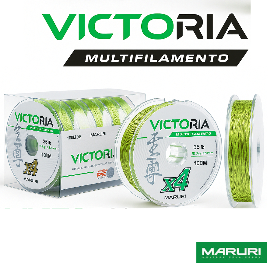 Linha Multifilamento Victoria 4x 100m Varias Medidas Maruri Verde 0,18 0,20 0,24 0,27 em Oferta na Shopee