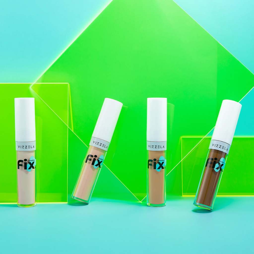 Corretivo Líquido Fix Acabamento Acetinado Alta Cobertura Vegano Original Vizzela em Oferta na Shopee