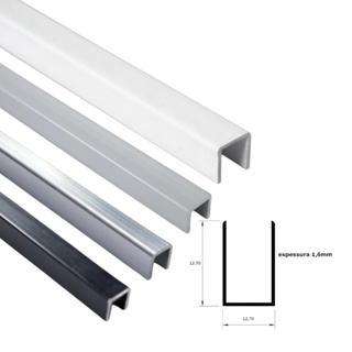 Perfil U Em Alumínio P/ Acabamento Em Porcelanato - 1 Metro em Oferta na Shopee