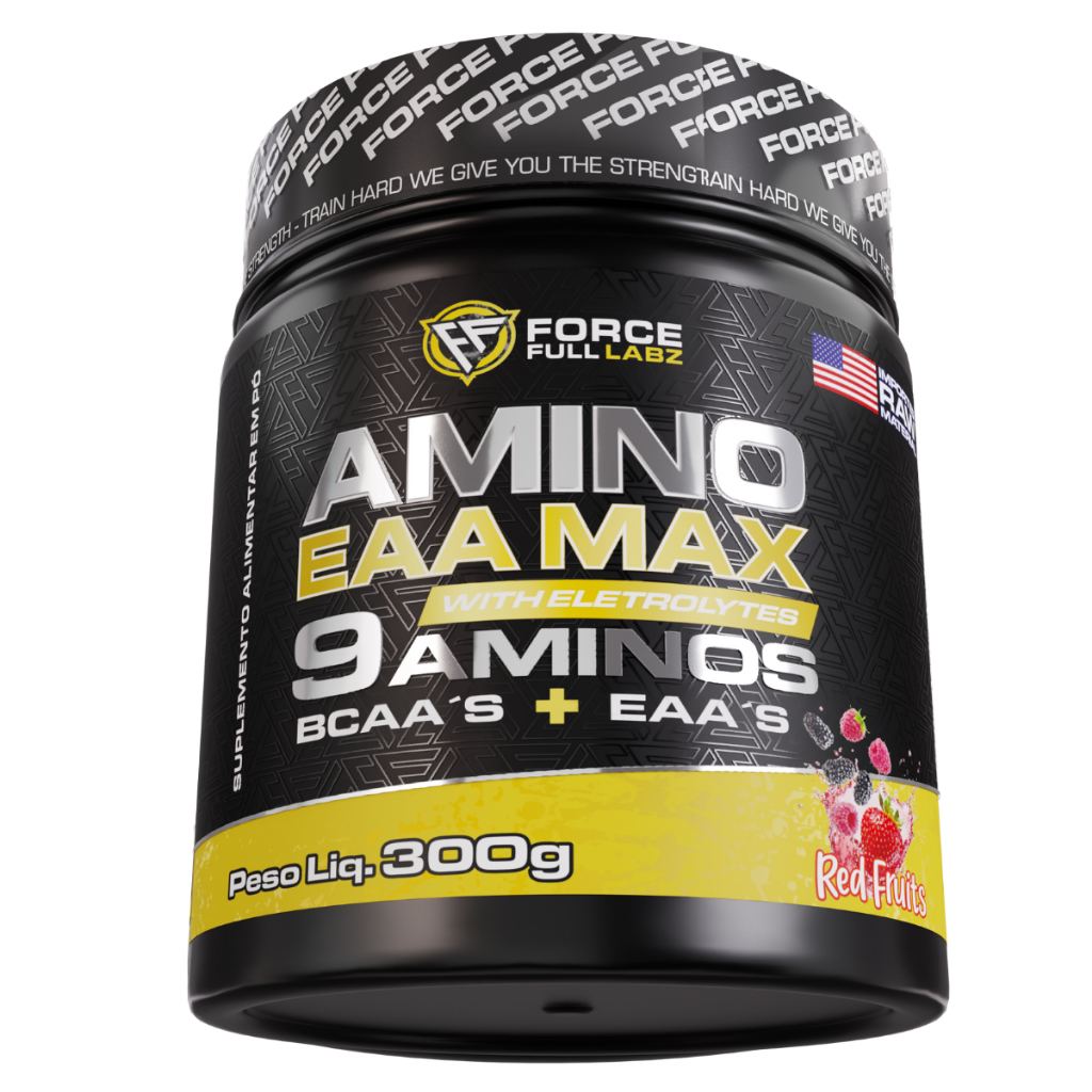 Aminoacidos Essenciais Eaa Max Bcaa + Eaa9 Suplemento Pre, Pós E Intra Treino 300g Sabor Frutas | Force Full Labz
