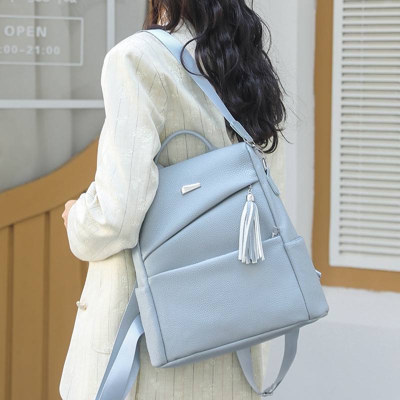 bolsa Mochila feminina antifurto portátil, moderna e casual, feita de PU impermeável para diaria em Oferta na Shopee