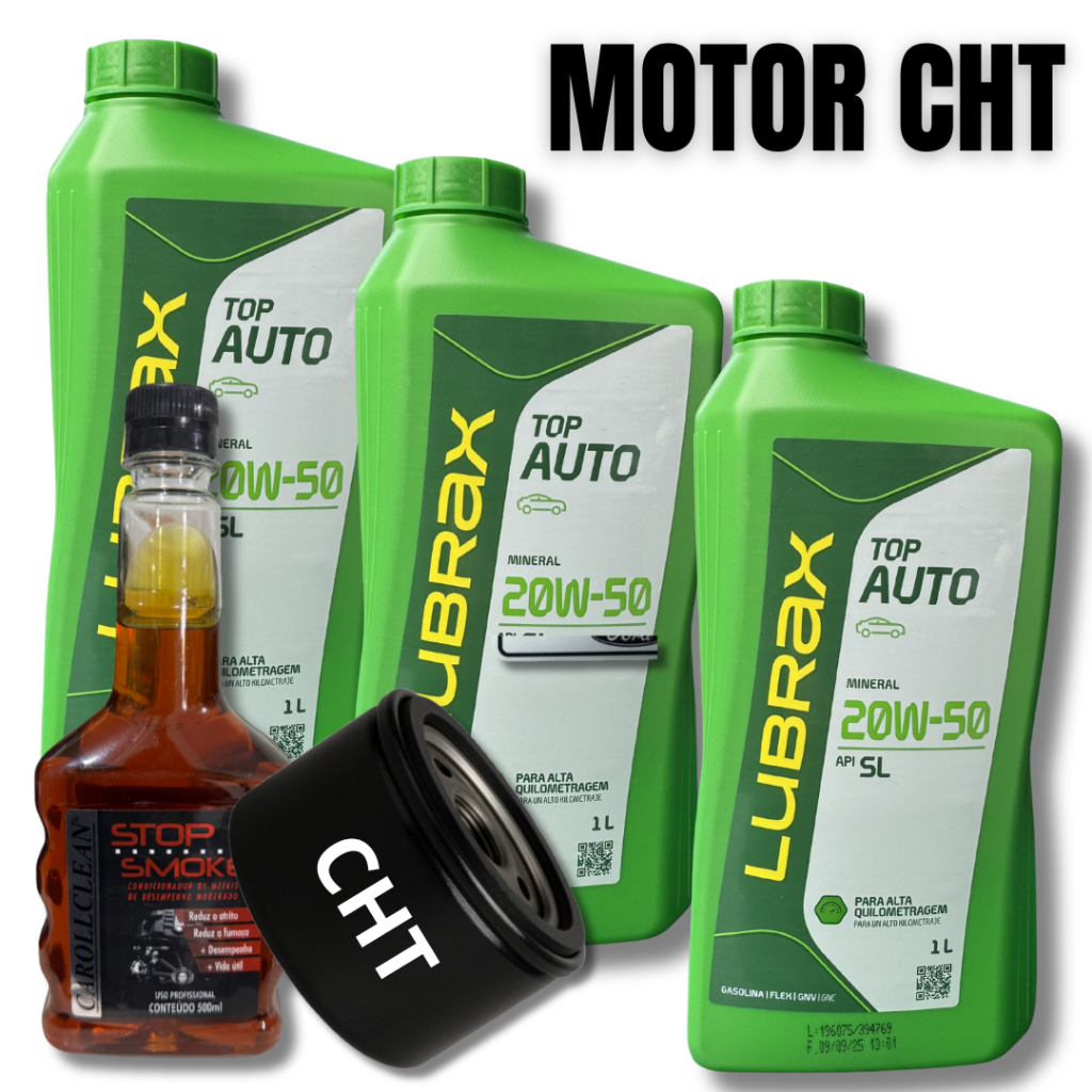 KIT TROCA DE OLEO 20W50 LUBRAX + FILTRO (MOTOR CHT)
