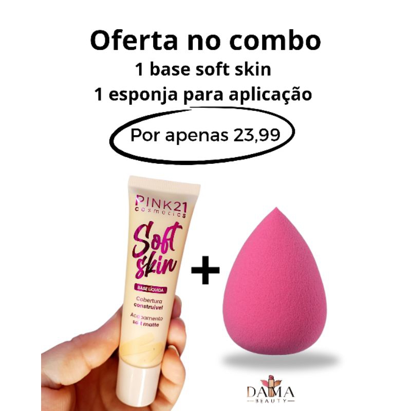 Kit 1 base + 1 esponja de maquiagem promoção maquiagem kit combo perfeito
