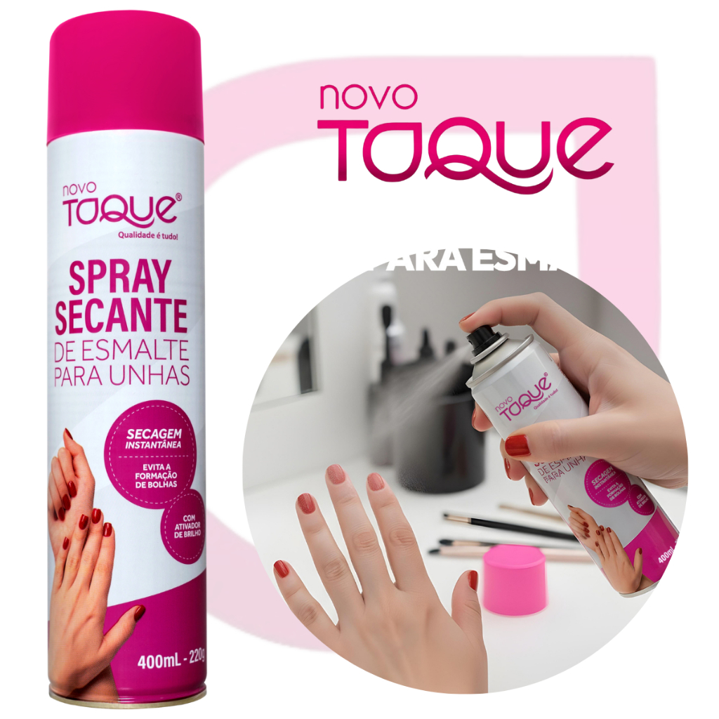Spray Secante de Esmaltes Novo Toque Secagem Instantanea Ultra Mais Vendidos Óleo Tratamento 400mL
