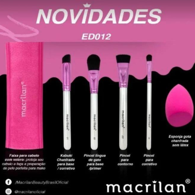 KIT ESSENCIAL MACRILAN 4 PINCÉIS + 1 ESPONJA + 1 FAIXA VELCRO