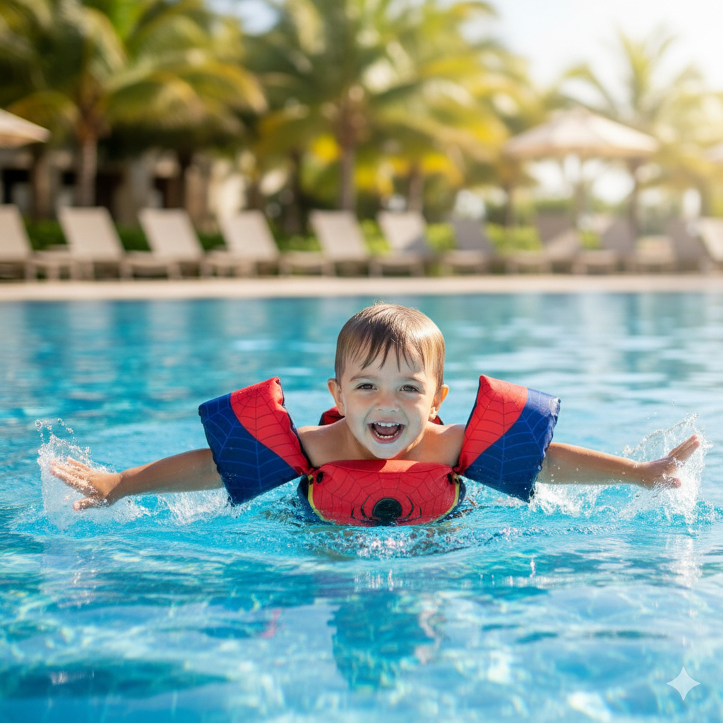 Colete Salva Vidas Infantil Flutuador Criança Boia Braço Piscina Praia Natação Segurança