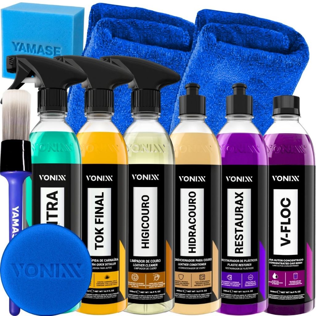 Kit Lavagem Completa Automotiva Profissional Produtos Vonixx 500ml em Oferta na Shopee