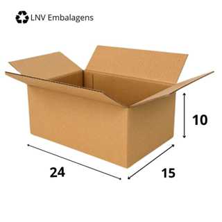 Kit 100 Caixas de Papelão 24x15x10 Reforçadas — Ideais para Envio, E-commerce e Embalagens Leves em Oferta na Shopee