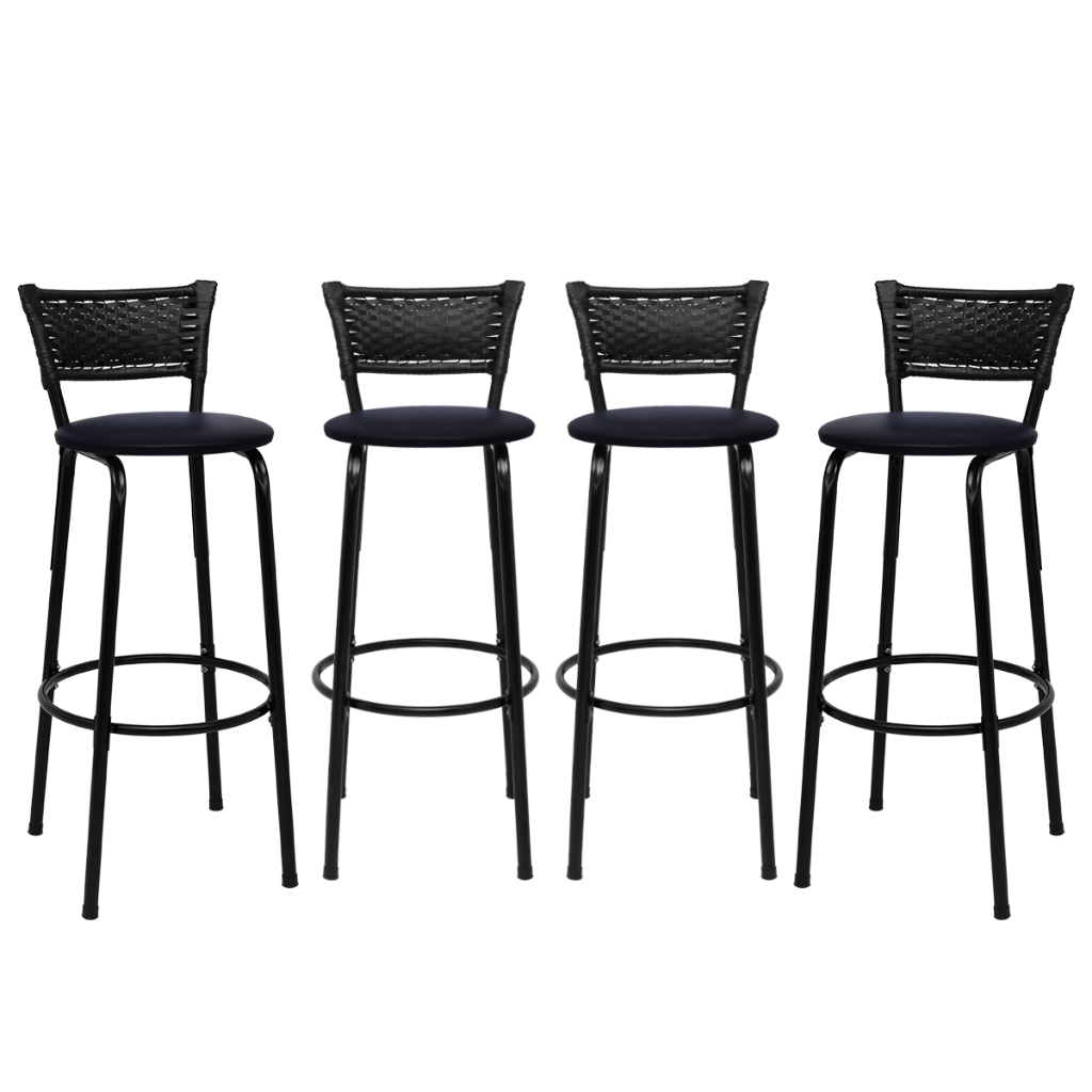 Conjunto Com 4 Cadeiras Banquetas Bancos Gourmet Bistrô Americana Bancada Bar - Premium