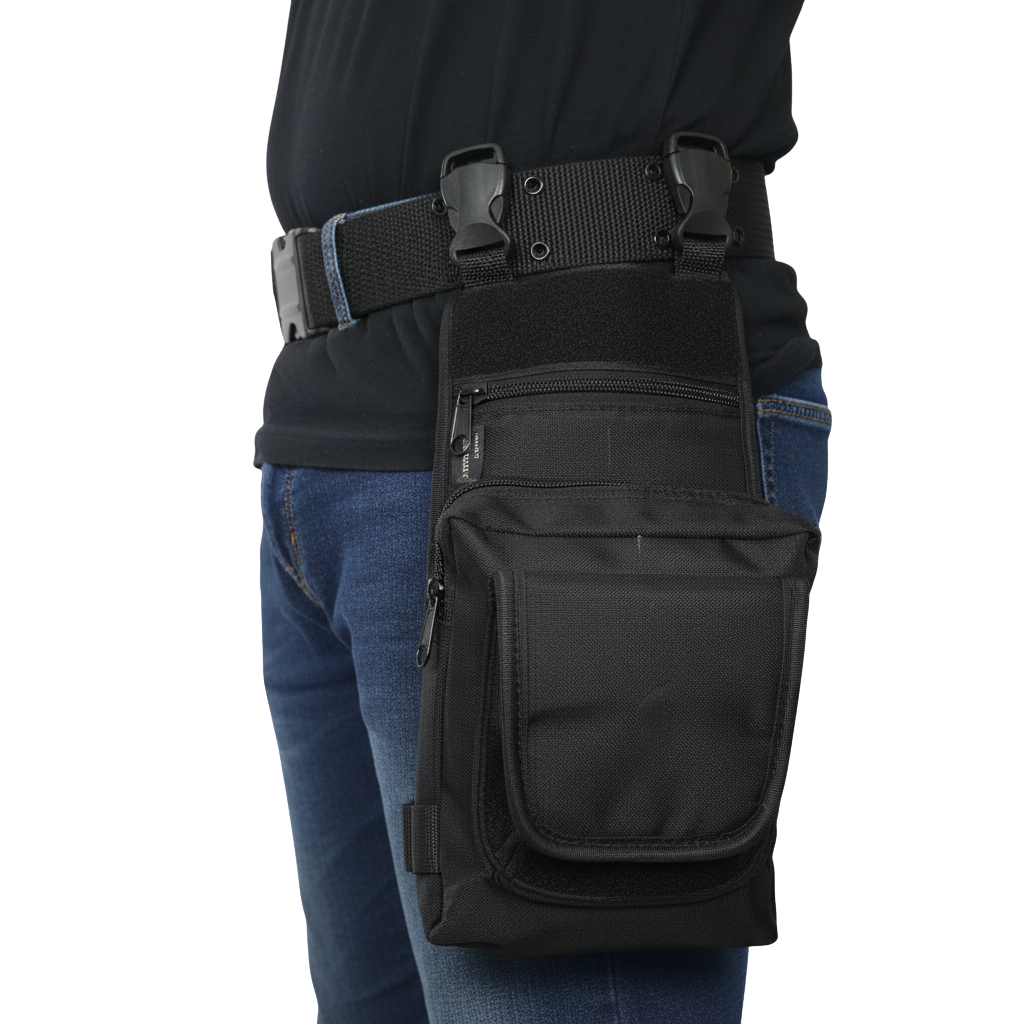 Bornal / Bolsa / Pochete de Perna Tática Operacional Militar – Modelo Preto Ajustável em Oferta na Shopee