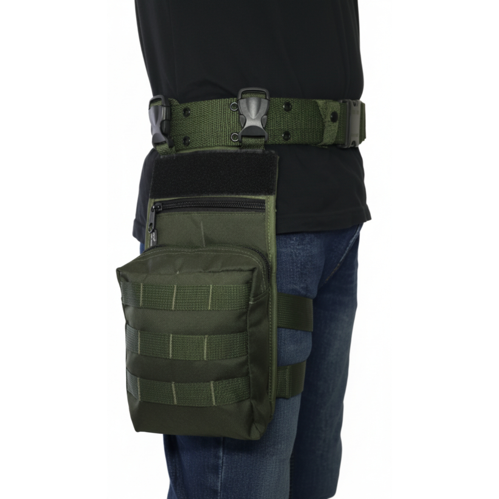 Pochete de Perna Tática Modular | Bornal/Bolsa Militar Operacional Verde em Oferta na Shopee