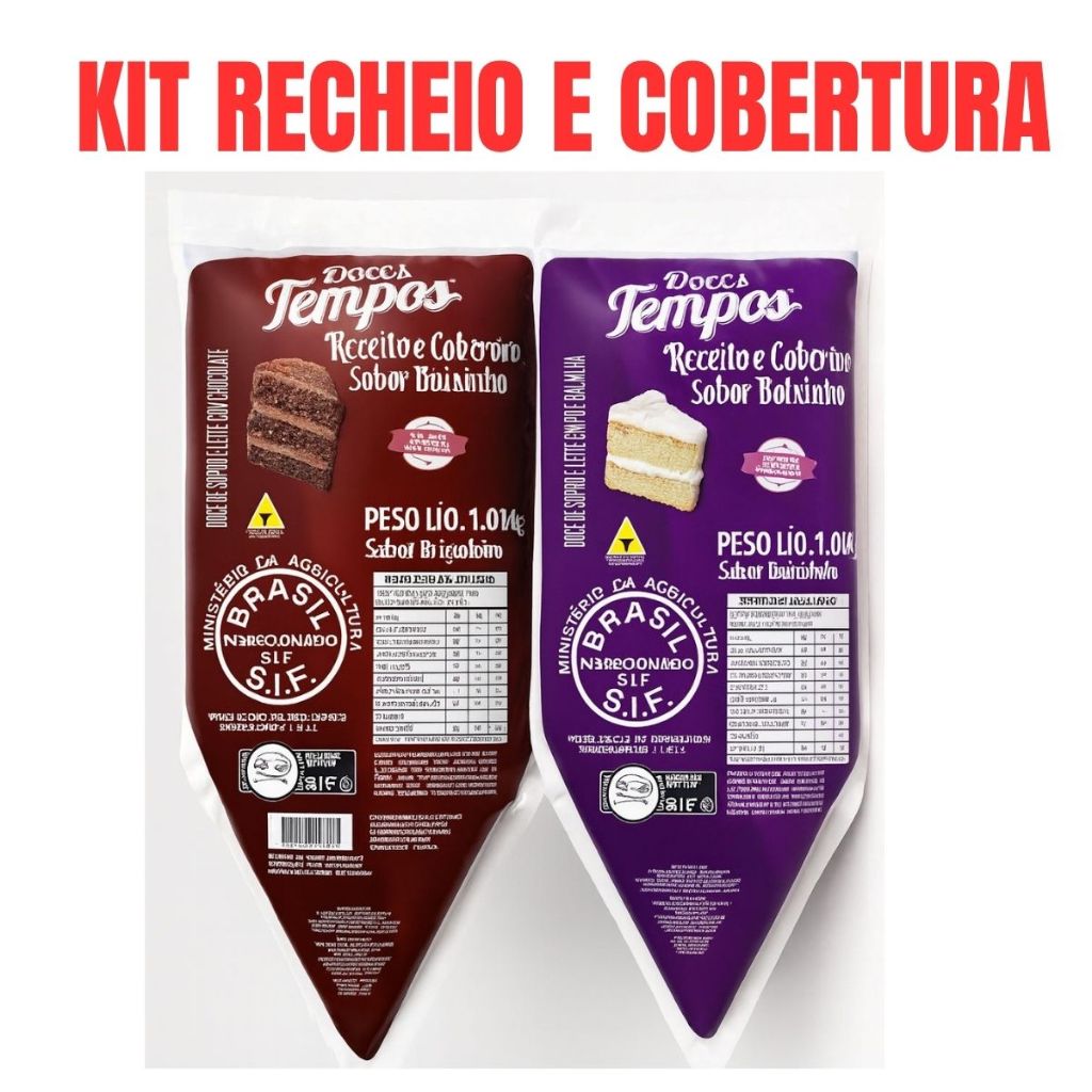 KIT RECHEIO E COBERTURA BRIGADEIRO E BEIJINHO KIT RECHEIO E COBERTURA BRIGADEIRO E BEIJINHO