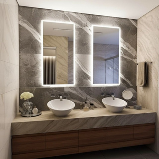 Espelho Decorativo Com Led Quente e Frio Retangular 80X50cm Para Banheiro Sala Quarto Penteadeira em Oferta na Shopee