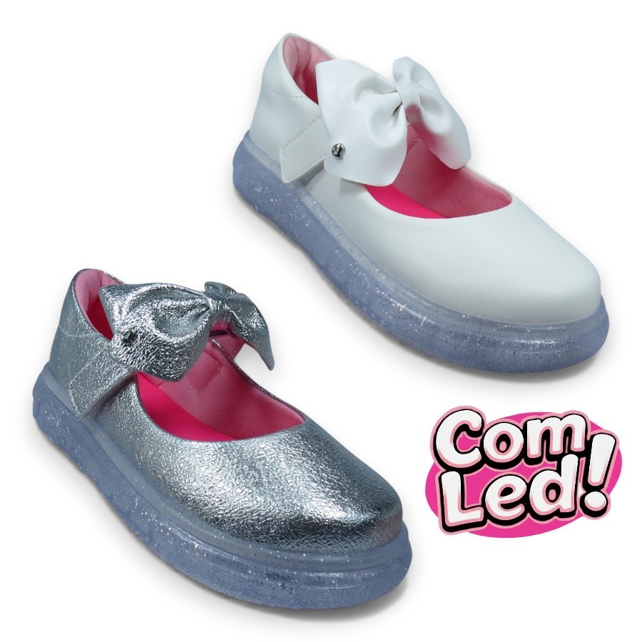 Tênis De Led Infantil Menina Pampili 483014