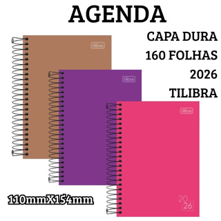 Agenda Tilibra Para Escrita Anotações Escolar 2026 110mmX154mm 160 Folhas Capa Dura Espiral em Oferta na Shopee