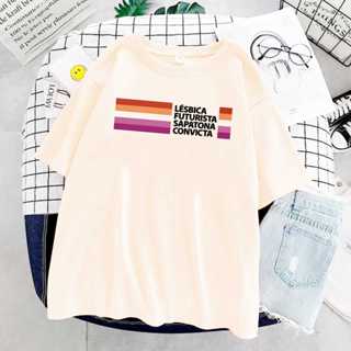 Camiseta Lesbica Futurista Sapatona Convicta Unissex em Oferta na Shopee