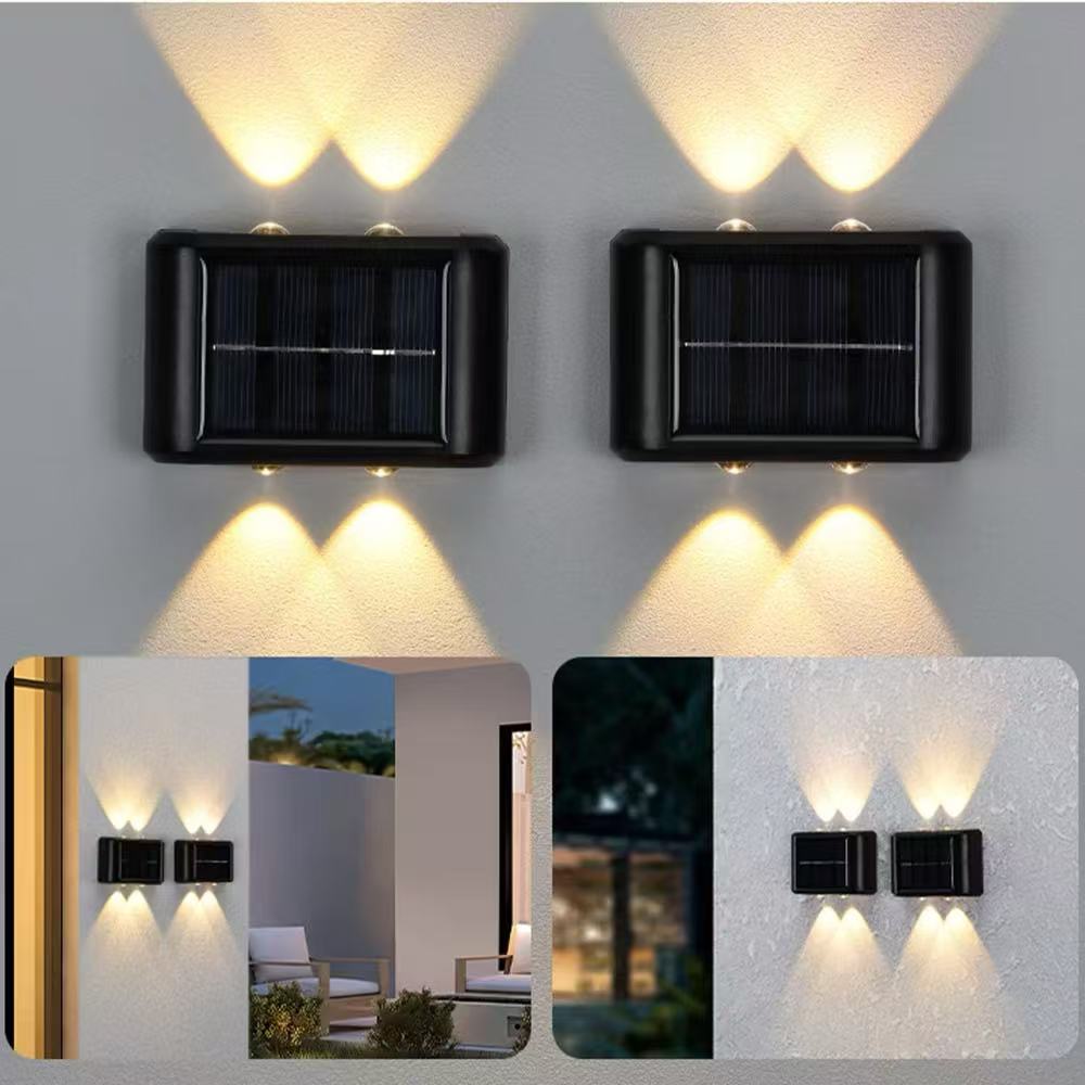 Kit 4 Luminária Arandela Solar LED Luz Branco Quente para Parede a Prova dágua Spot parede LUMINAX em Oferta na Shopee
