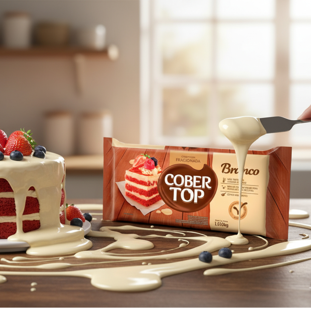 Barra de Chocolate Branco Cobertop 1,010kg em Oferta na Shopee