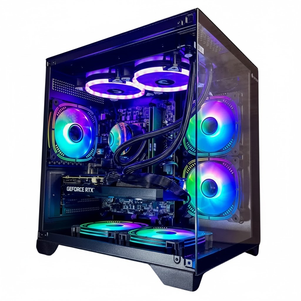 PC Gamer Ryzen 5 5500 B550M RTX 3050 6GB 16GB DDR4 SSD 1TB Water Cooler 120mm
