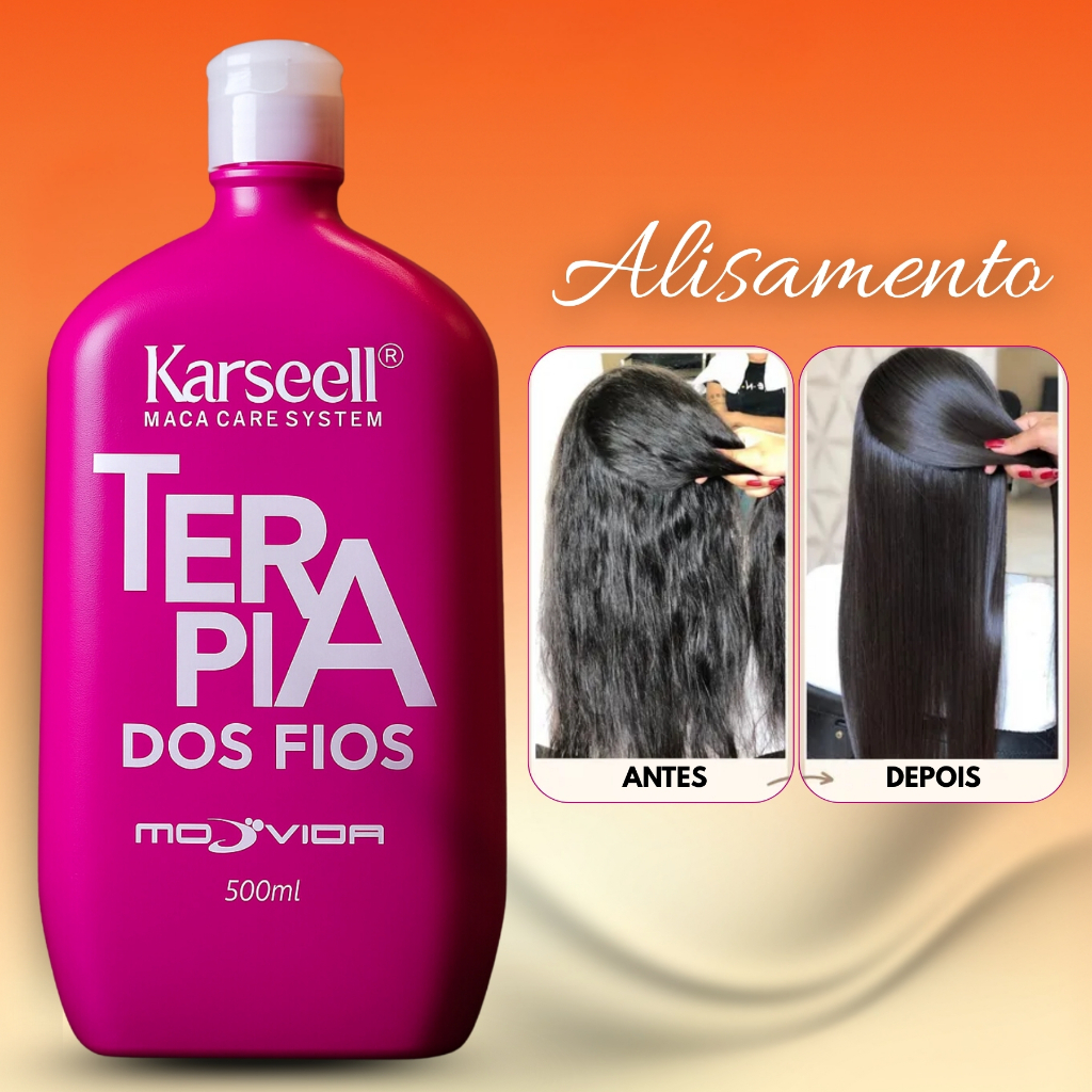 Progressiva Orgânica Terapia dos Fios Cabelo Liso Imediato - 500ml em Oferta na Shopee