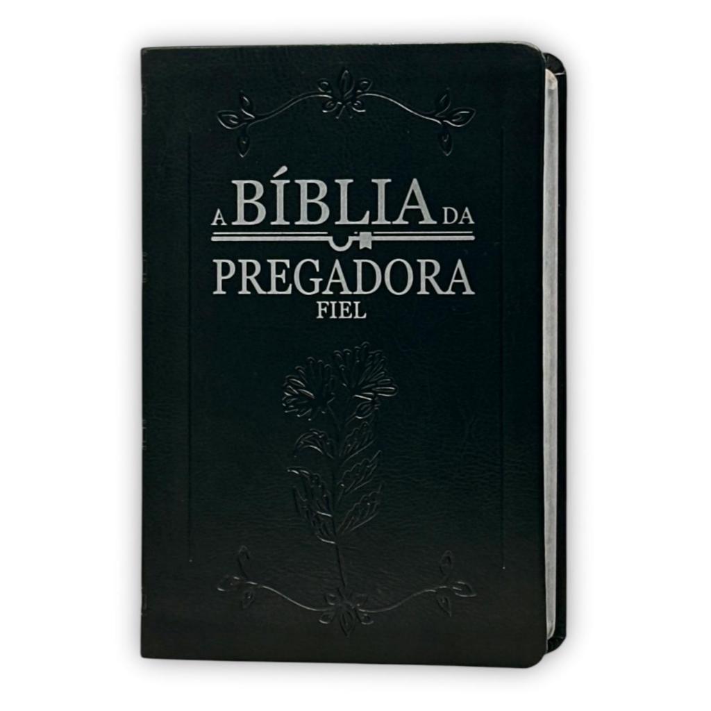 Bíblia Sagrada De Estudo Evangélica Pregadora Fiel Capa Flexível Pu Luxo Cor Preta Letra Gigante - Miolo Full Color