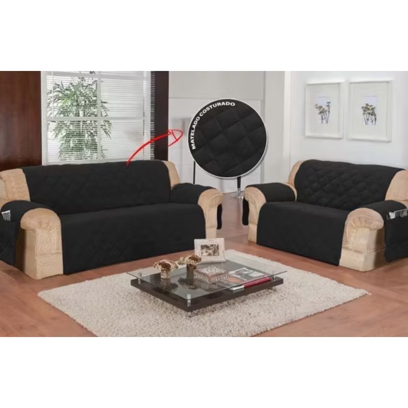 Kit Protetor de Sofá Matelado com Bolso 2 e 3 Lugares – Antiderrapante, Lavável, Conforto Total, em Oferta na Shopee