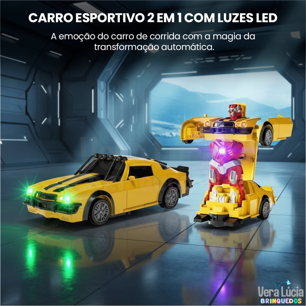 Brinquedo Robô Transformers 2 em 1 Bate e Volta Presente Infantil de Natal Criança Achadinho
