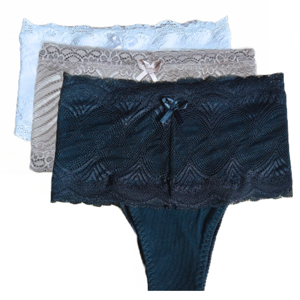 KIT 3 CALCINHA CINTA RENDA CÓS ALTO MODELADORA REDUZ MEDIDAS PÓS PARTO BARRIGA ZERO MATERNIDADE em Oferta na Shopee