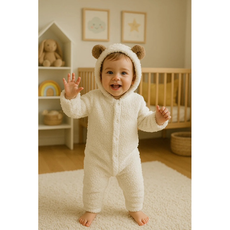 Macacão Ursinho  infantil Bebê TAM 0 a 2  Fofinho e Quentinho em Oferta na Shopee