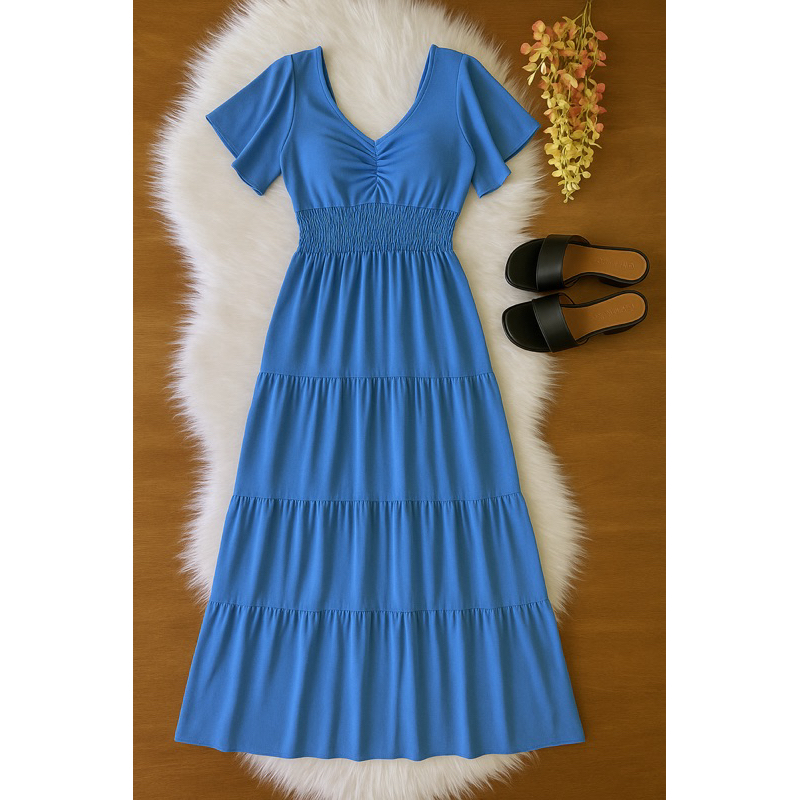 Vestido Longo Feminino De Manguinhas Multiuso De Luxo