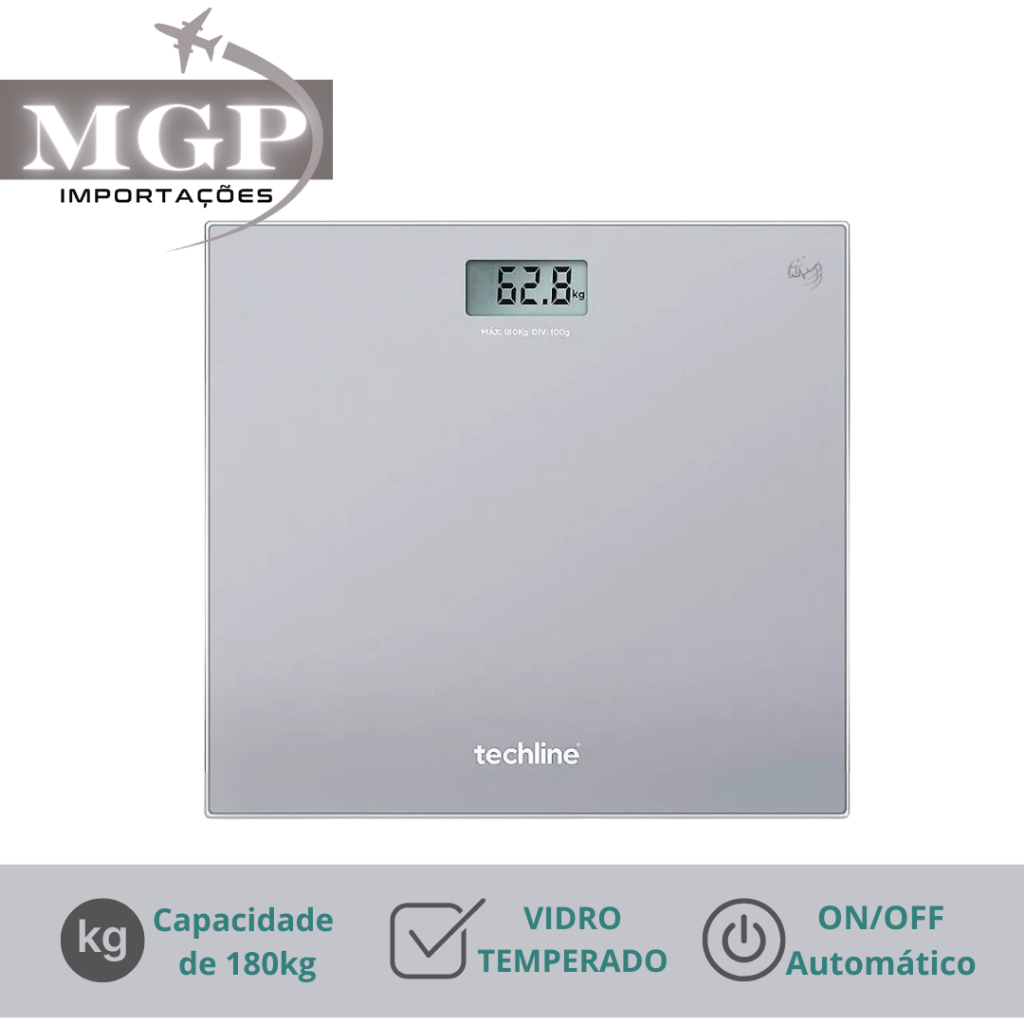 Balança Digital Corporal Vidro Temperado 180kg Alta Qualidade Garantia Techline