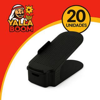 Kit 20 Organizadores De Sapatos Saltos e Tênis Com Regulagem de Altura Preto em Oferta na Shopee