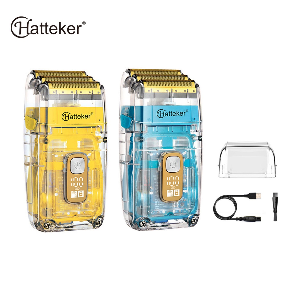 Máquina de Barbear Elétrica Hatteker Sem Fio Tripla Lâmina IPX7 À Prova D’ Água Barba e Careca em Oferta na Shopee