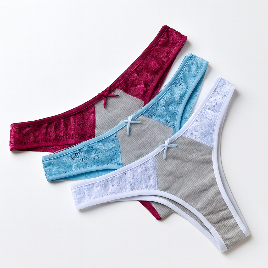 Kit 3 Calcinha Tanga Básica Conforto Canelada Com Renda e Forro Toccare Lingerie em Oferta na Shopee